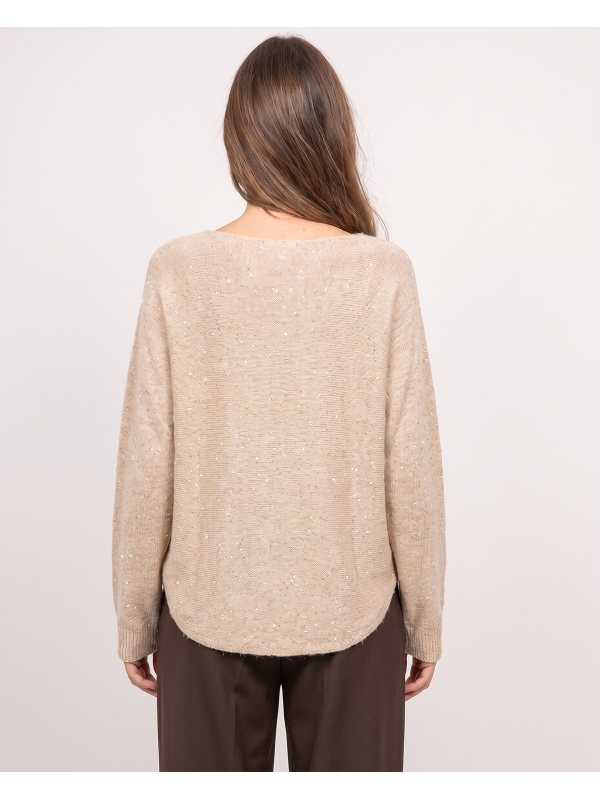 Pull col V maille fil...
