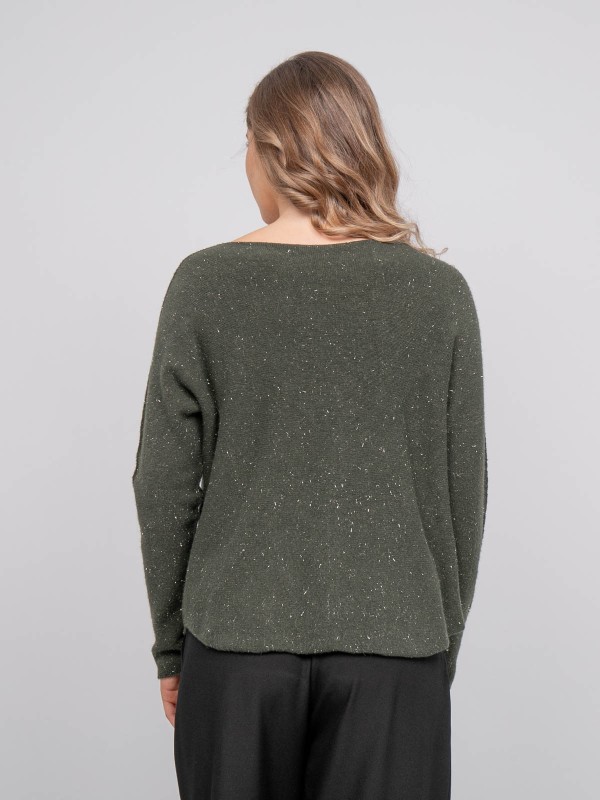 Pull col V maille fil...