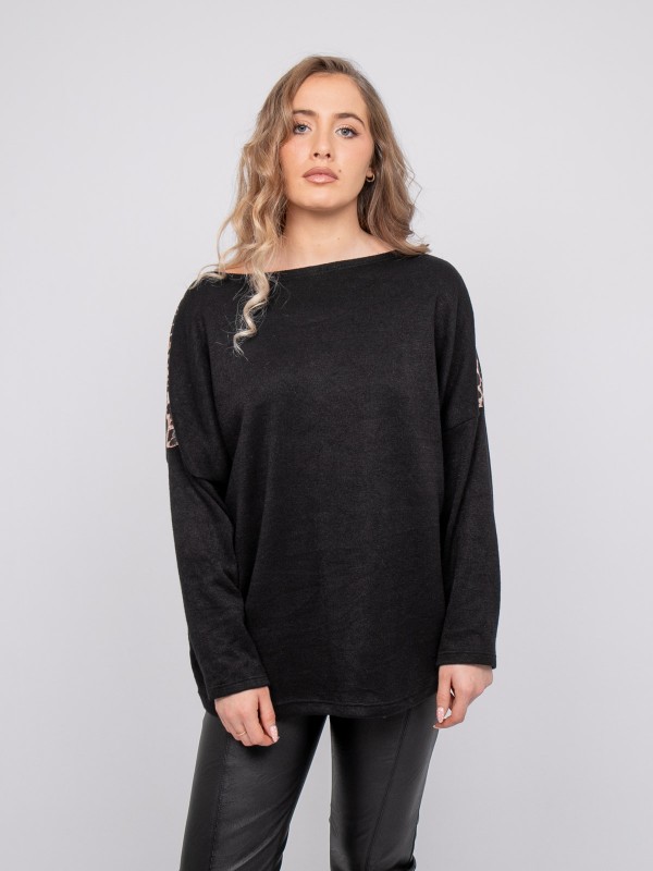 Pull oversize motif léopard...
