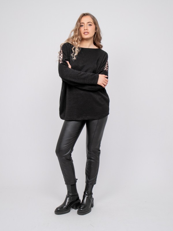 Pull oversize motif léopard...