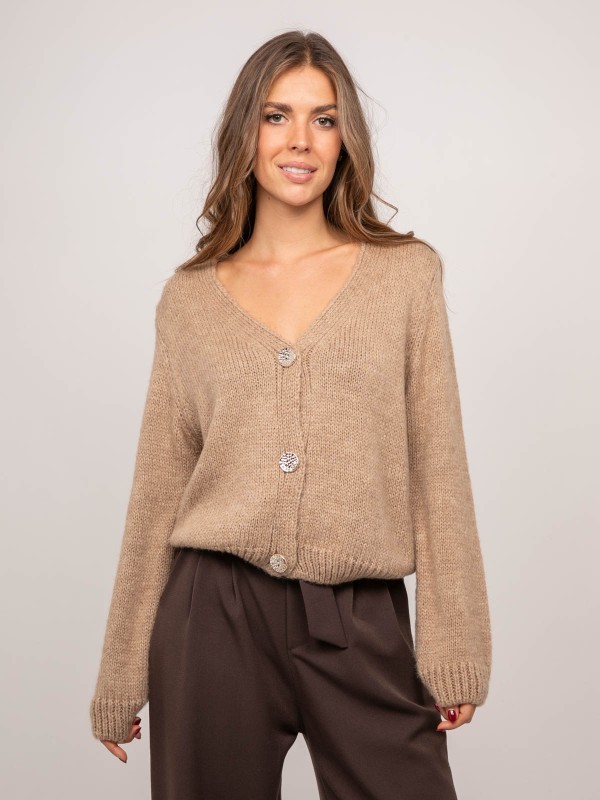 Gilet en maille douce col V...