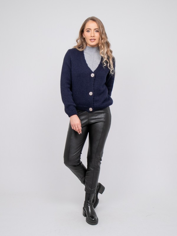 Gilet en maille douce col V...