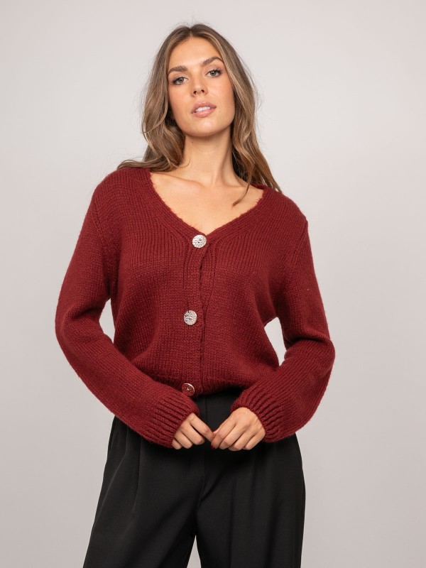 Gilet en maille douce col V...