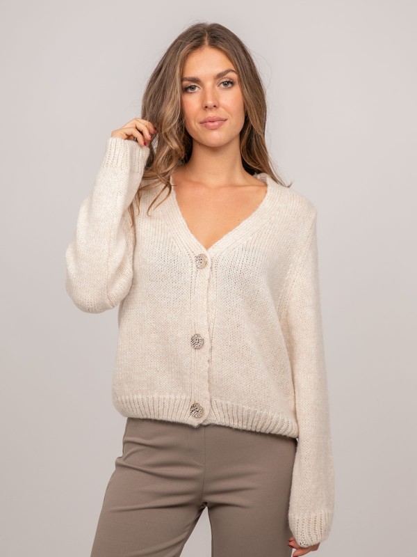 Gilet en maille douce col V...