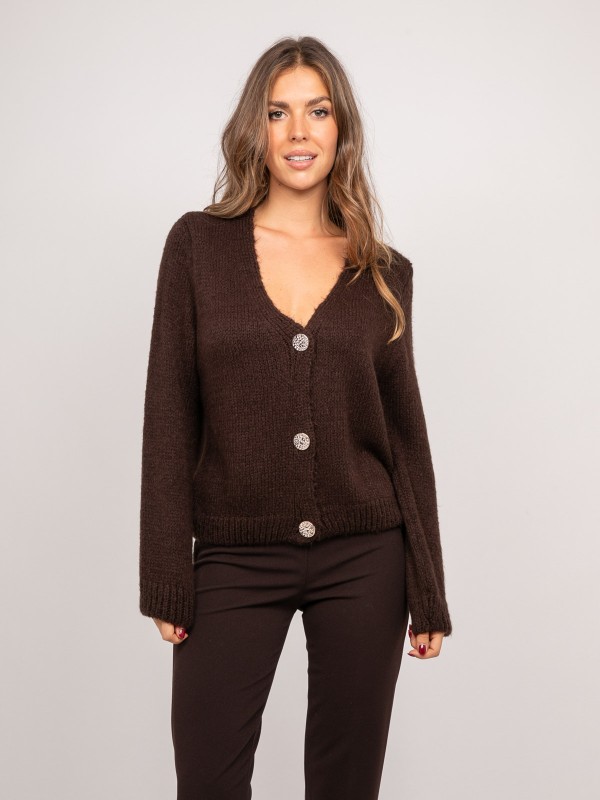 Gilet en maille douce col V...
