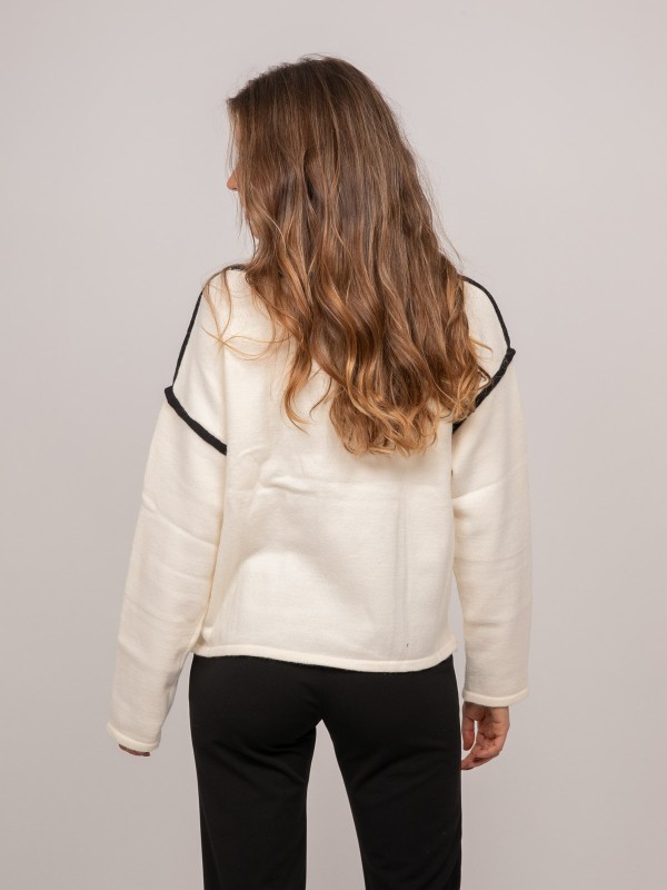 Pull oversize message brodé...