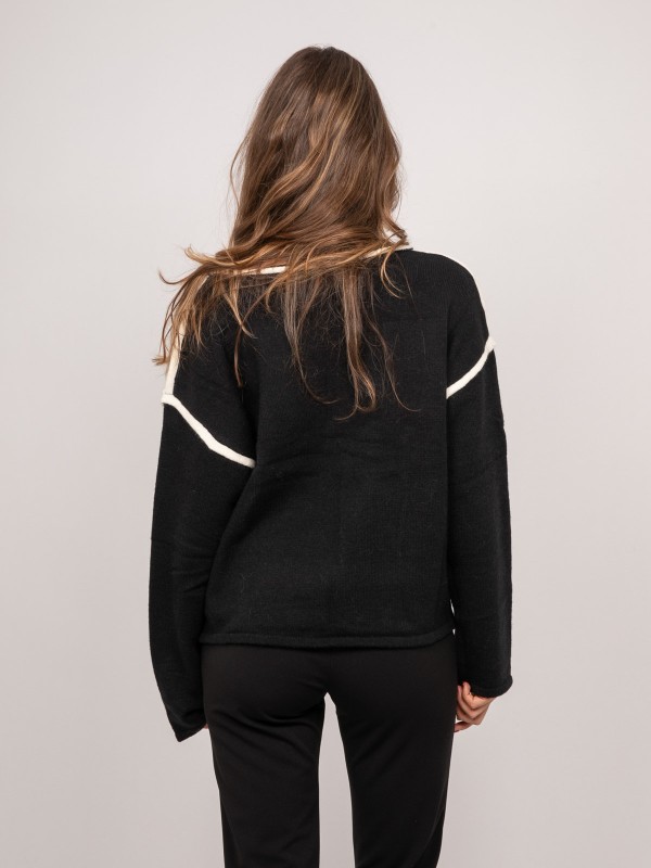 Pull oversize message brodé...