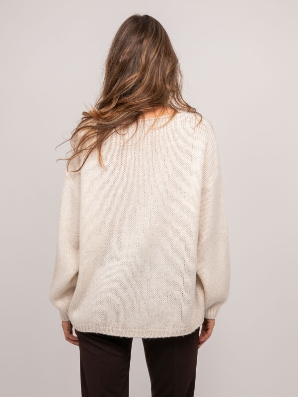 Pull col V oversize maille...