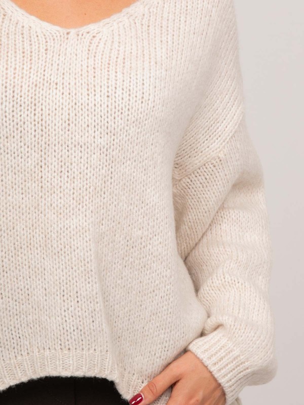 Pull col V oversize maille...
