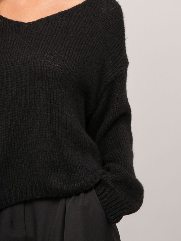 Pull col V oversize maille...