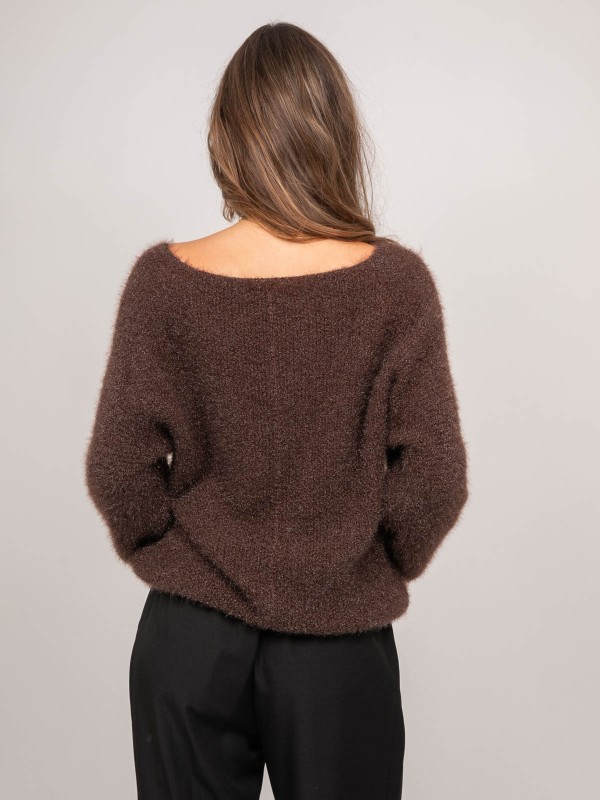 Pull message maille poilue...