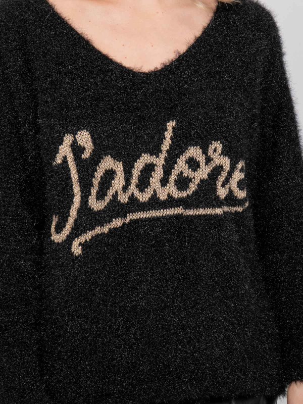 Pull message maille poilue...