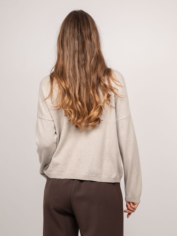 Pull maille fine col V...