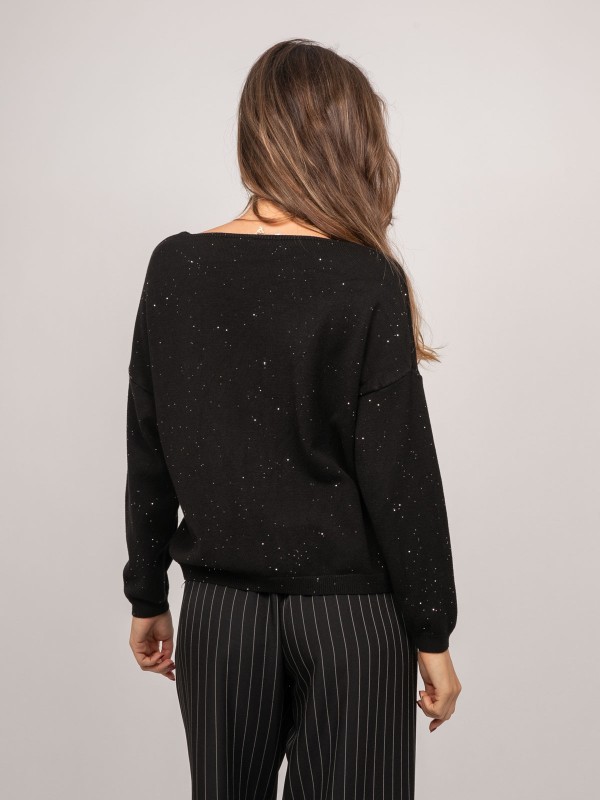 Pull maille fine col V...