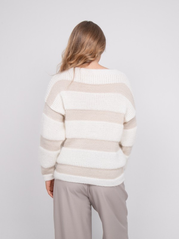 Pull rayures larges maille...