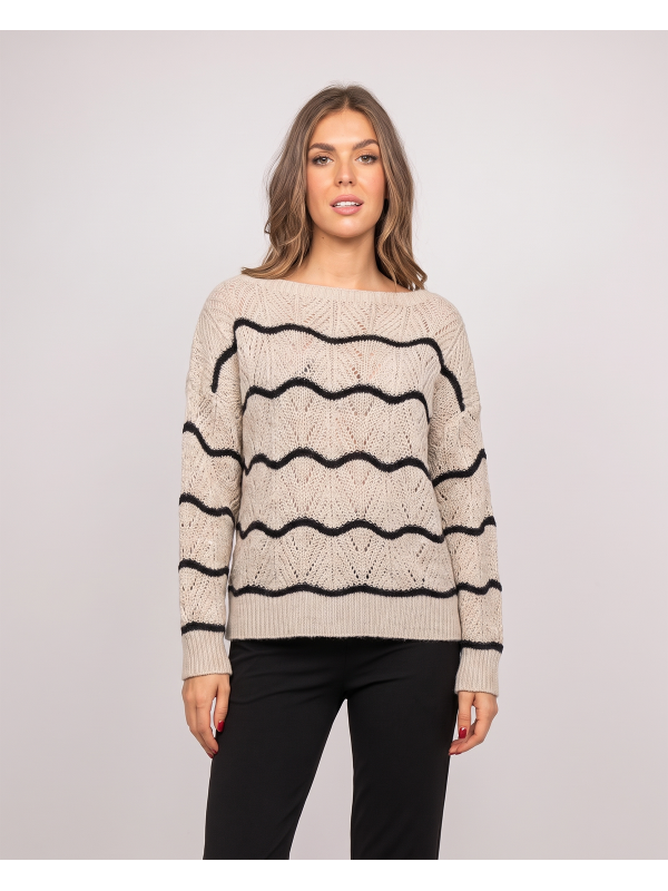 Pull ajouré vagues...