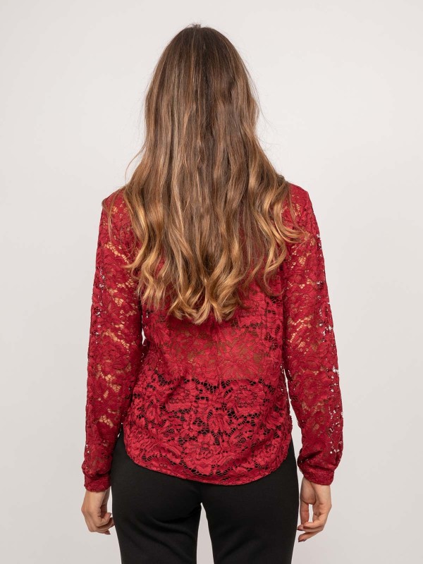 Chemise dentelle florale...