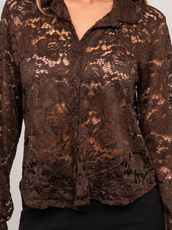 Chemise dentelle florale...