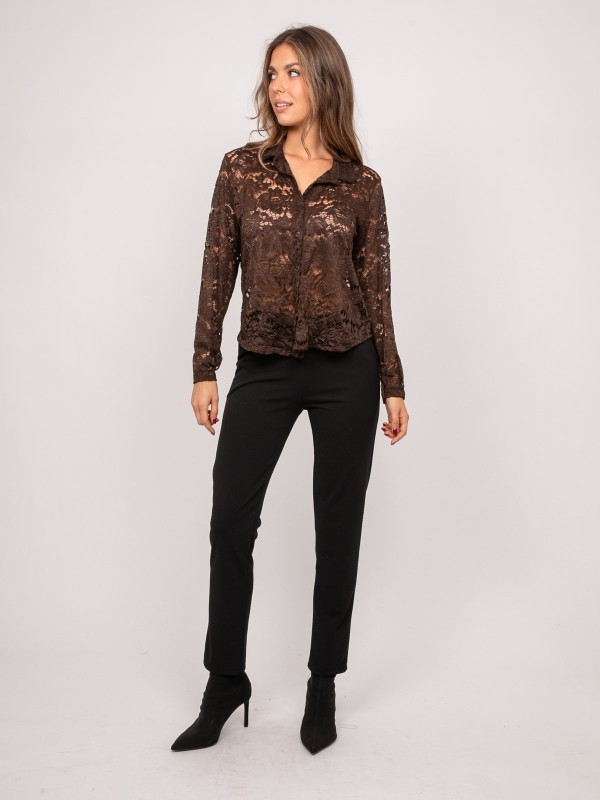 Chemise dentelle florale...