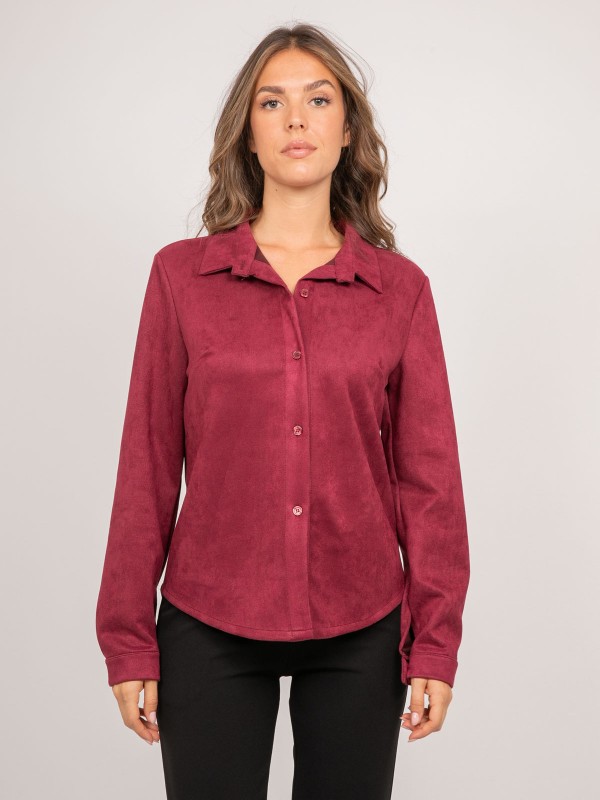 Chemise ajustée suédine...