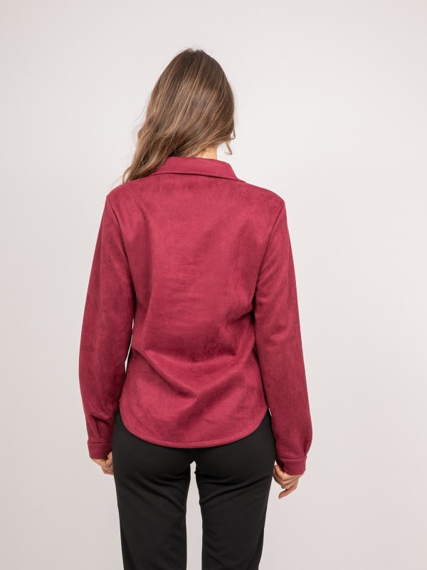 Chemise ajustée suédine...