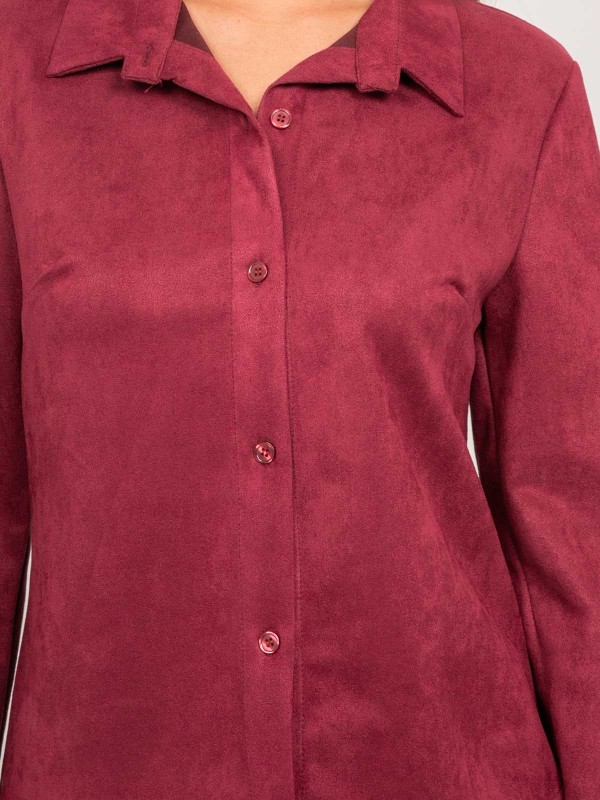 Chemise ajustée suédine...