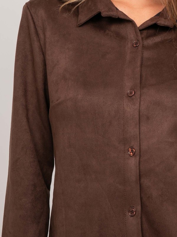 Chemise ajustée suédine...