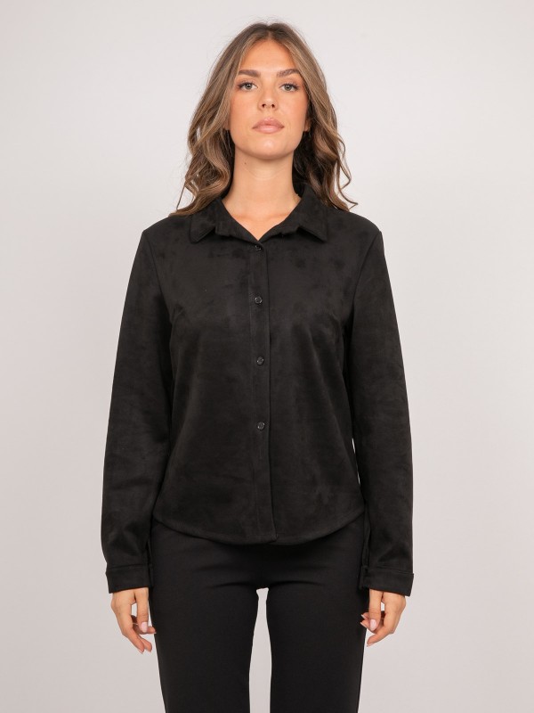 Chemise ajustée suédine...