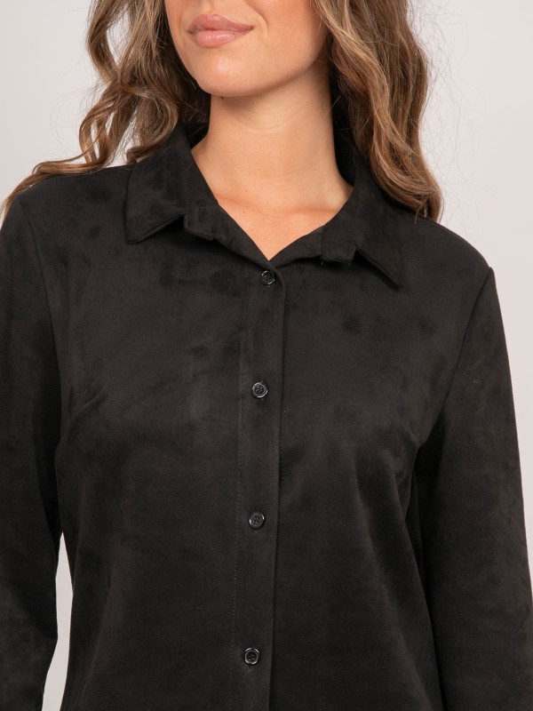 Chemise ajustée suédine...