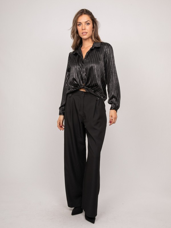 Chemise satinée rayures...