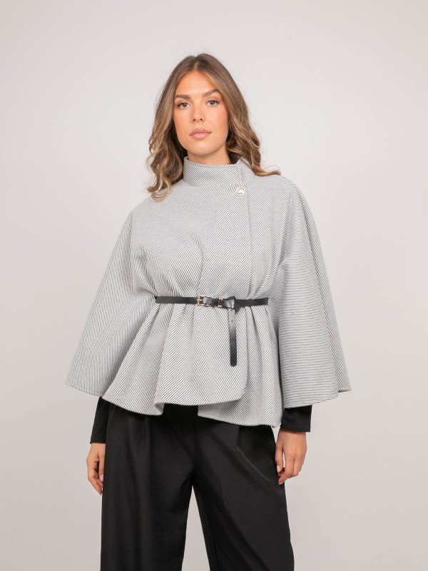 Cape avec ceinture col...