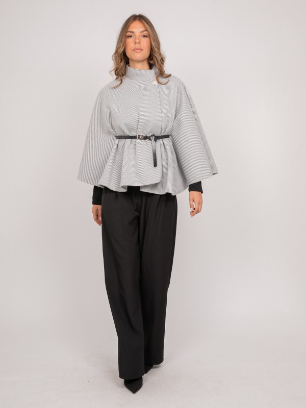 Cape avec ceinture col...