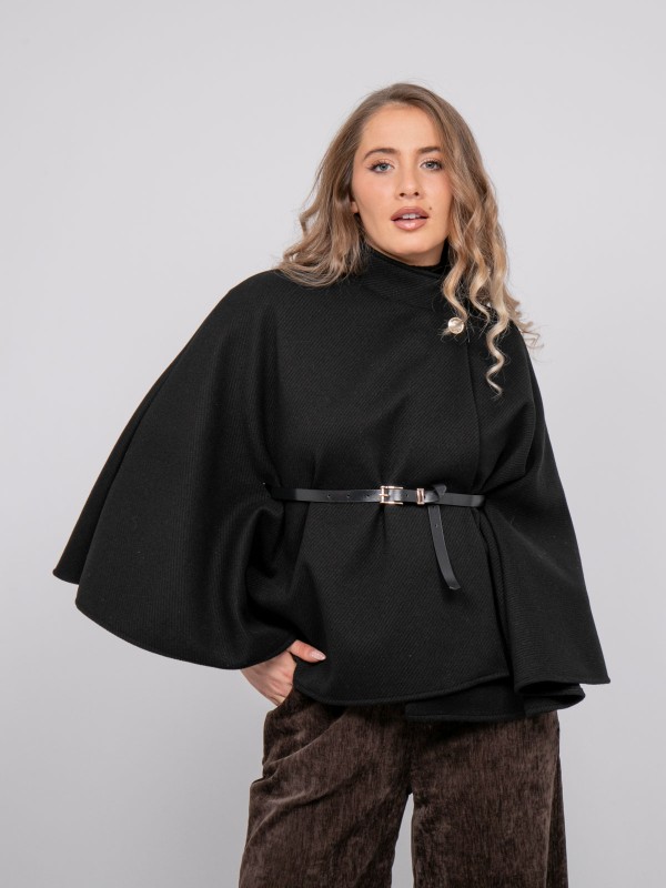 Cape avec ceinture col...