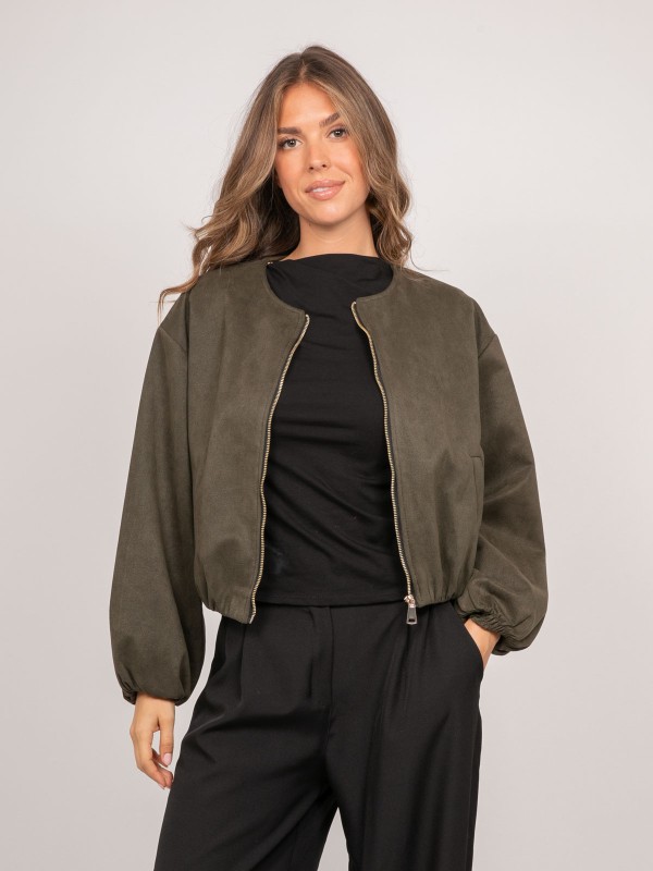 Blouson bomber suédine...