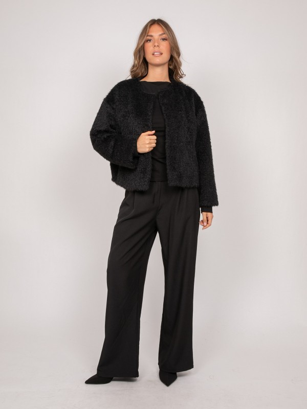 Veste courte maille poil...