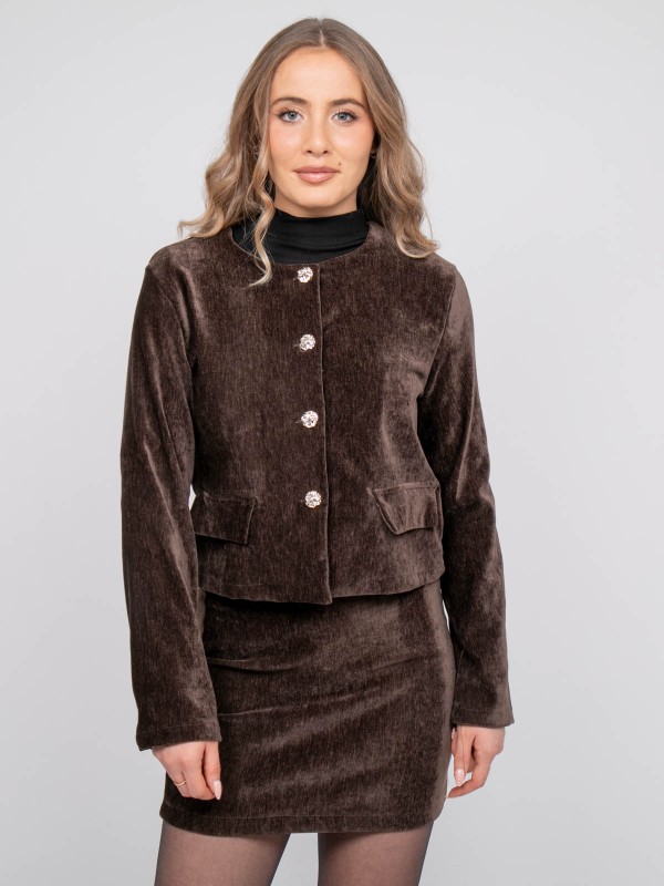 Veste courte effet velours...
