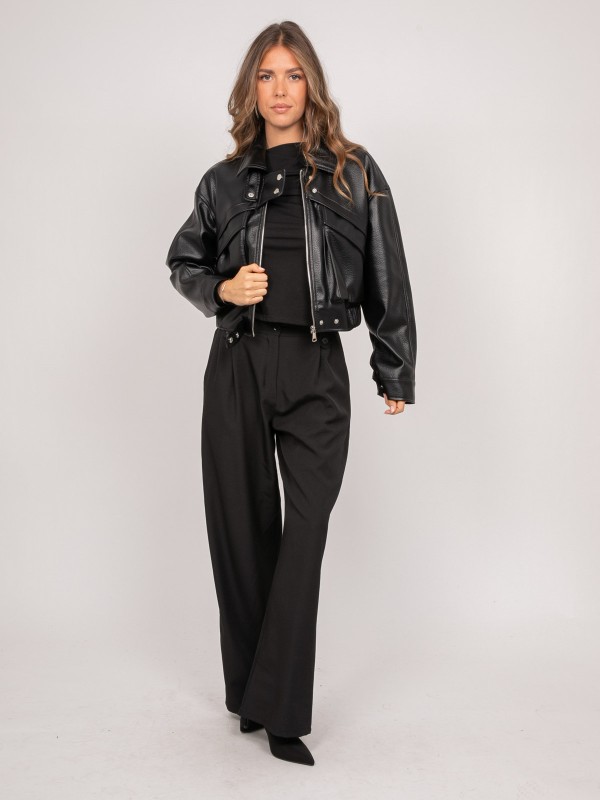 Blouson court simili cuir...