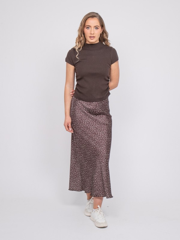 Jupe longue satin motif...