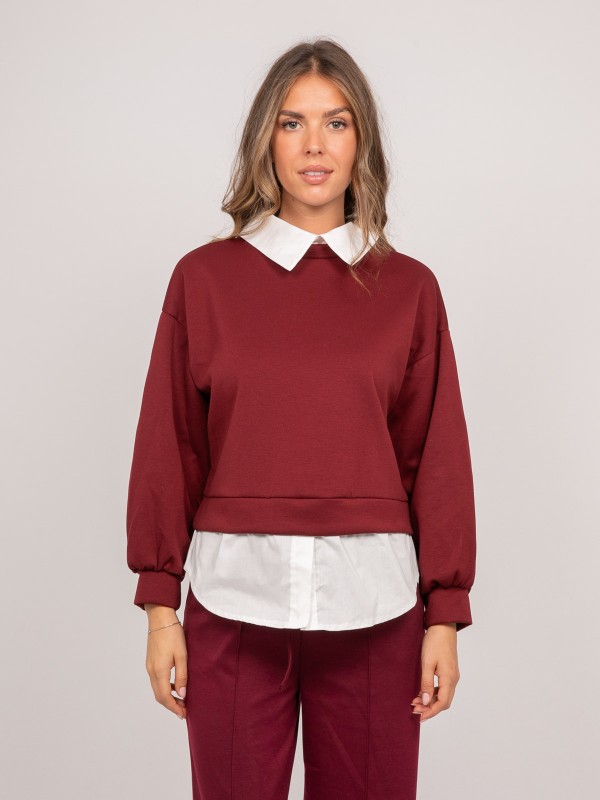 Sweat 2 en 1 effet chemise...