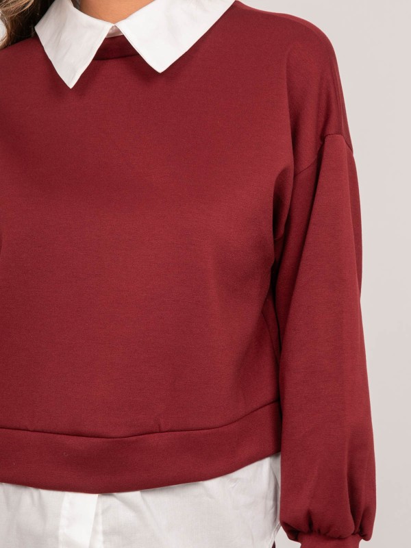 Sweat 2 en 1 effet chemise...