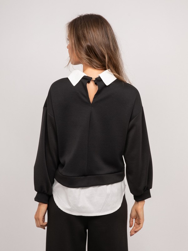 Sweat 2 en 1 effet chemise...