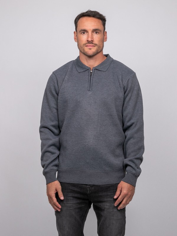 Pull col polo zippé LARMOTI...