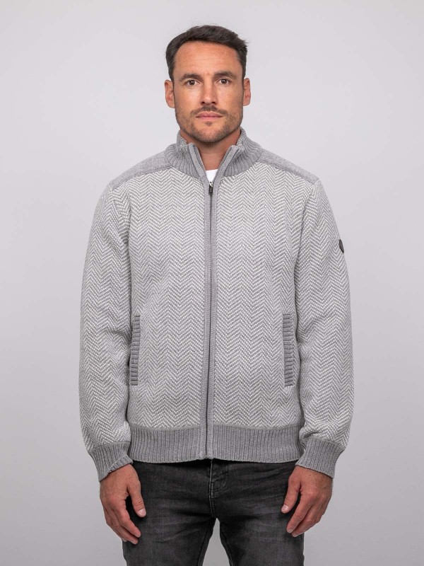 Gilet zippé motif chevrons...