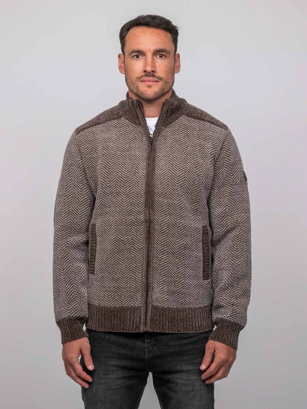 Gilet zippé motif chevrons...