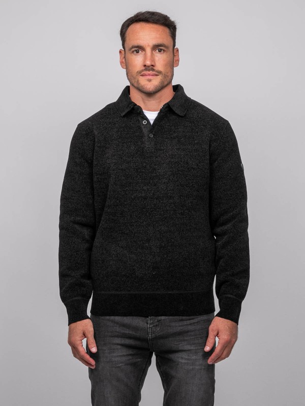Pull polo chenille col...