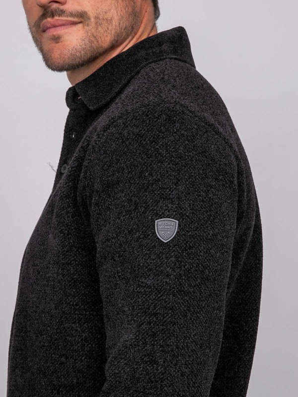Pull polo chenille col...