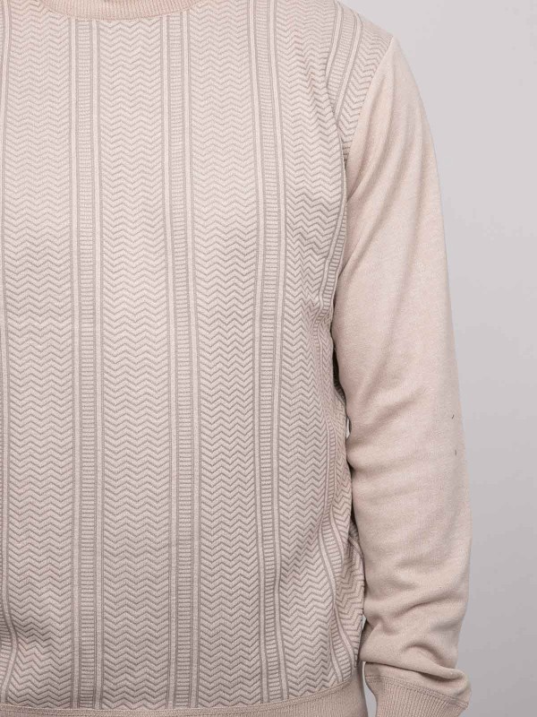 Pull fin col rond jacquard...