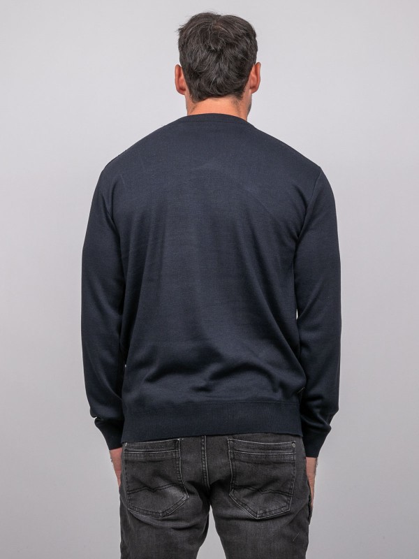 Pull fin col rond jacquard...