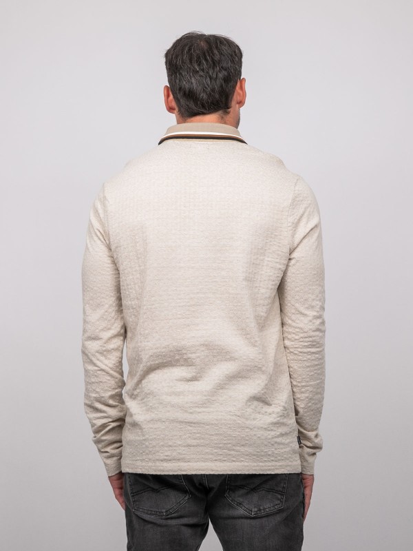 Polo jacquard col rayé...