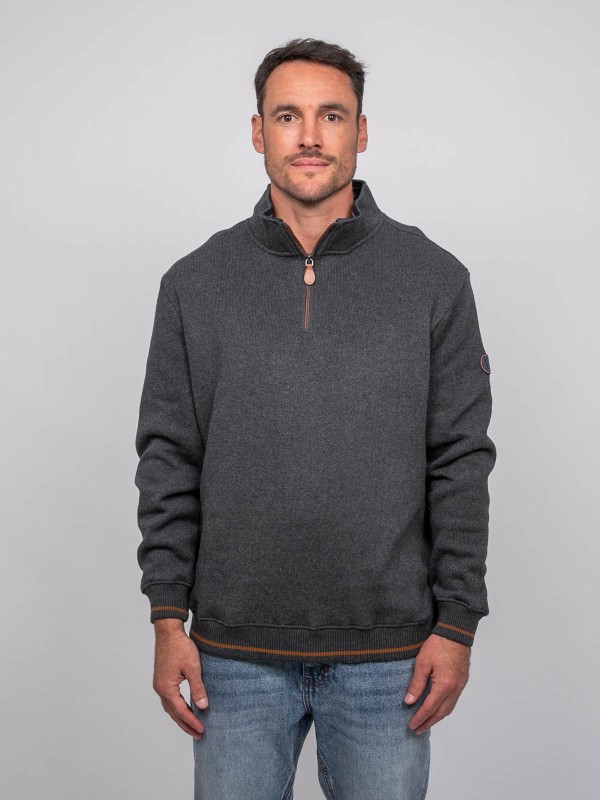 Sweat col montant zippé...